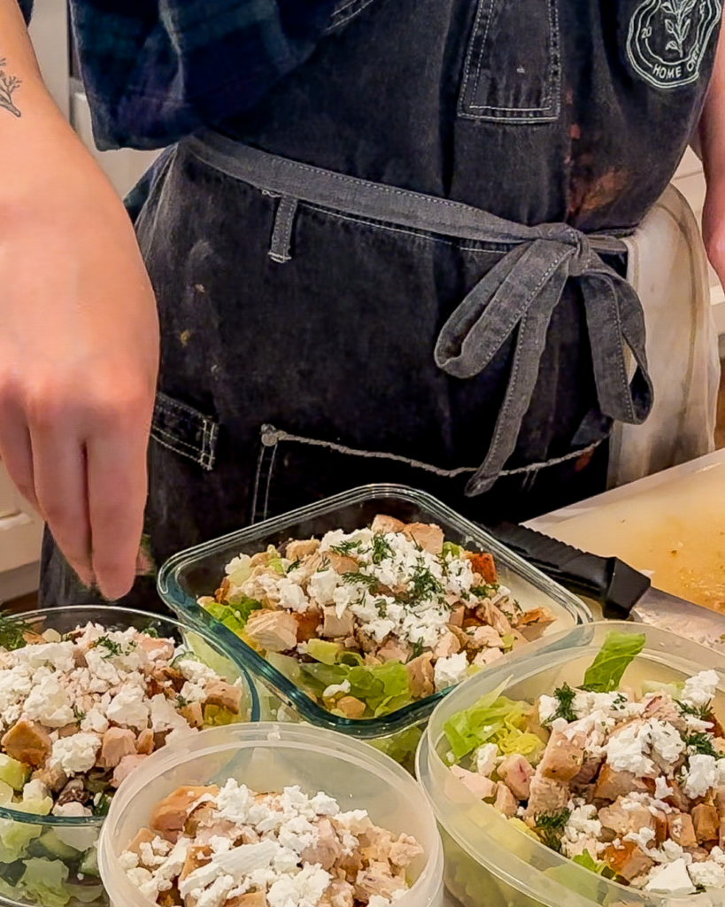 Sage chef with meal prep