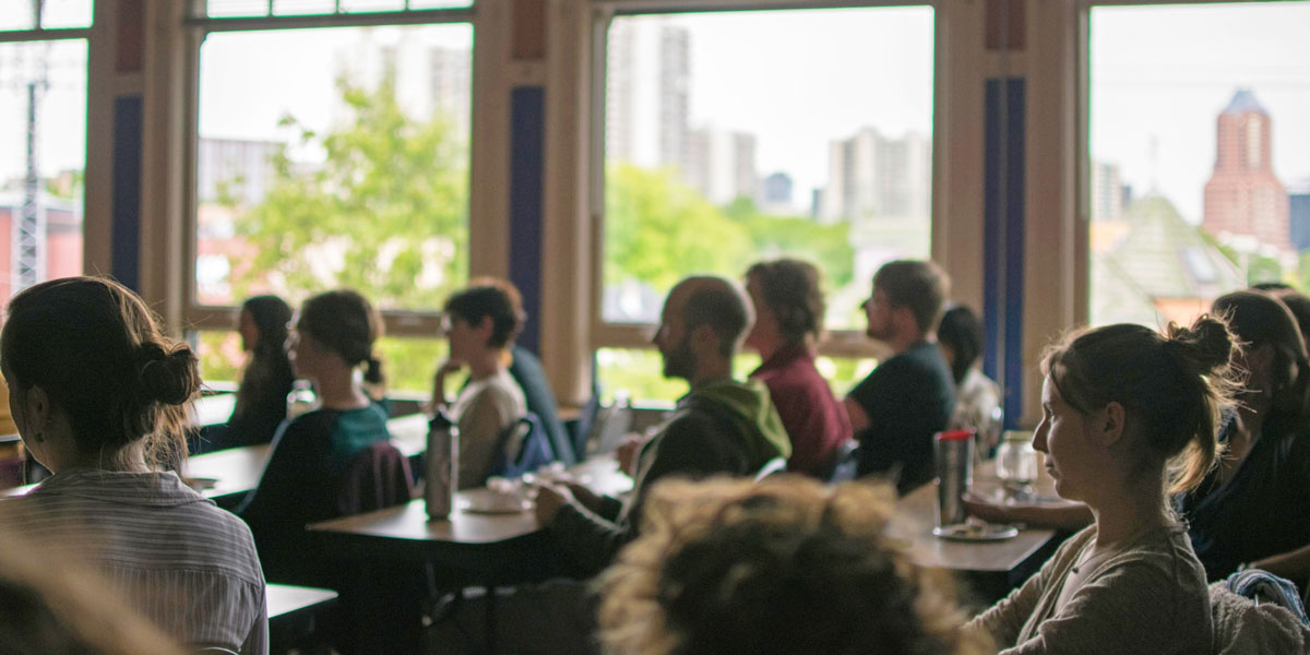 Students sitting in a classroom