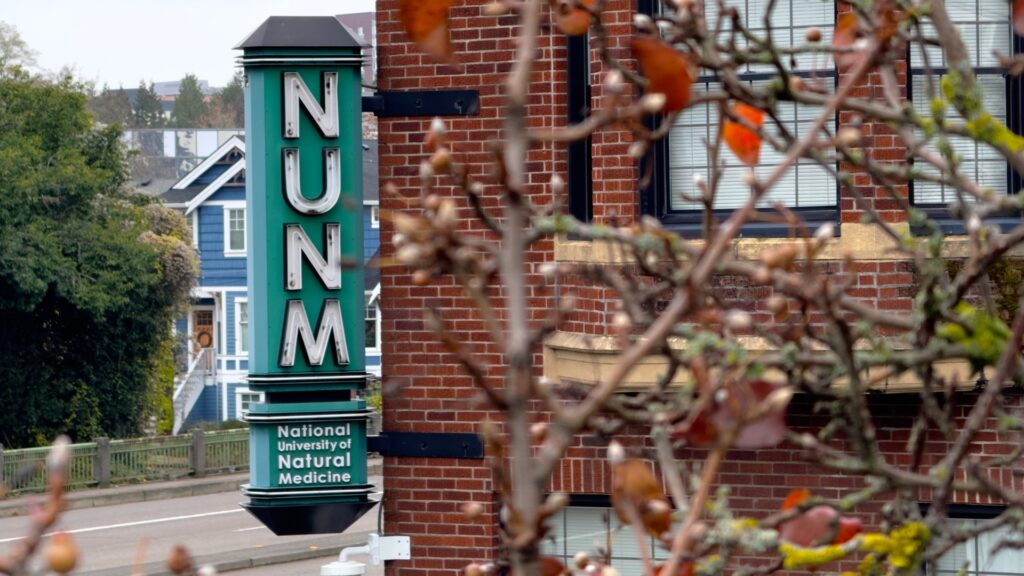 photo of the NUNM campus sign