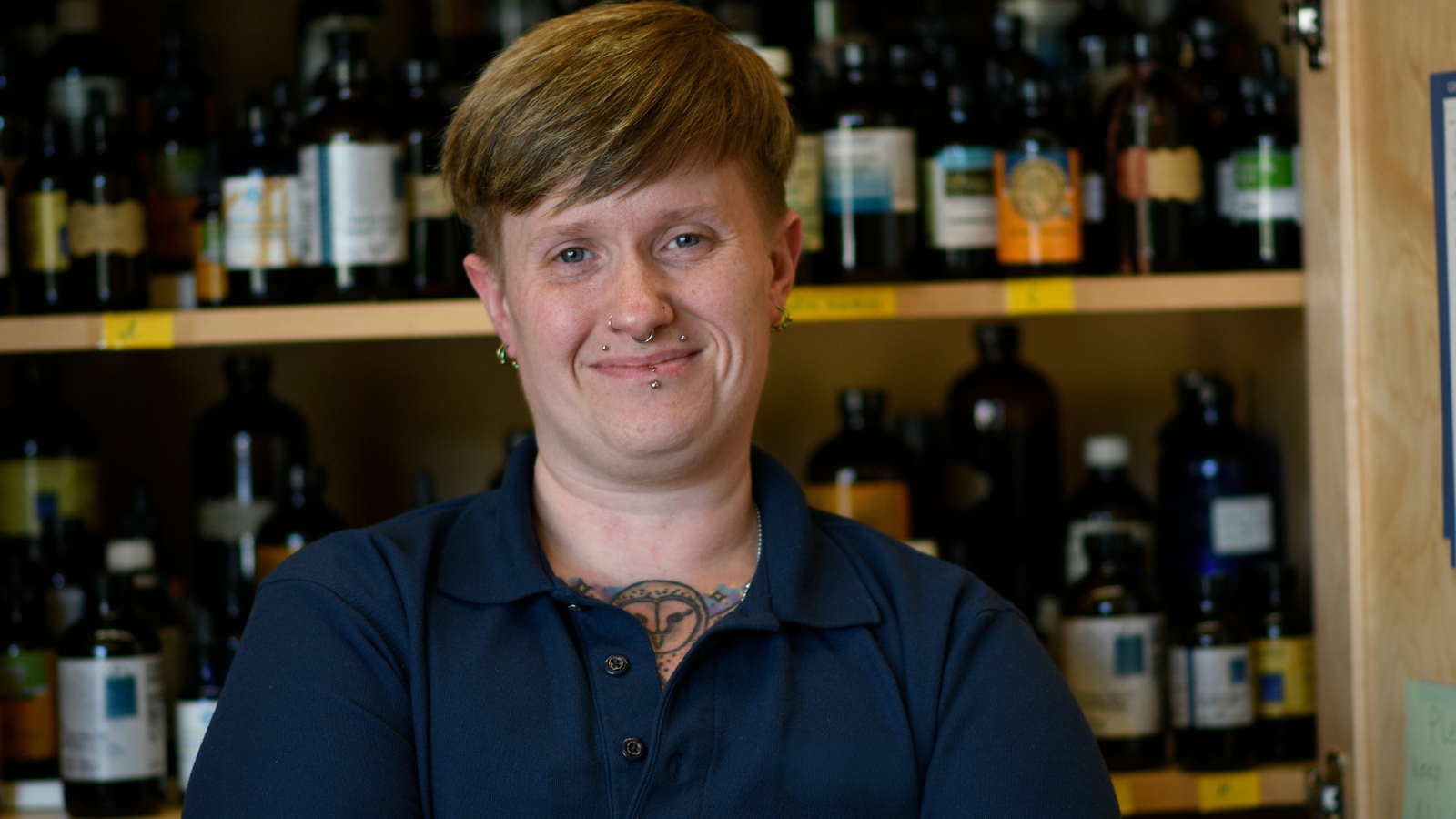 Caleb Eldridge, an NUNM admissions counselor smiling for a photo